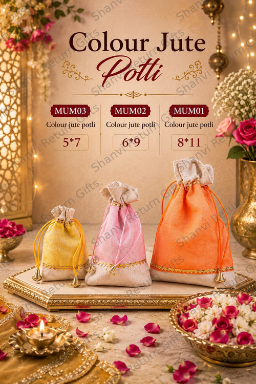 Colour jute potli