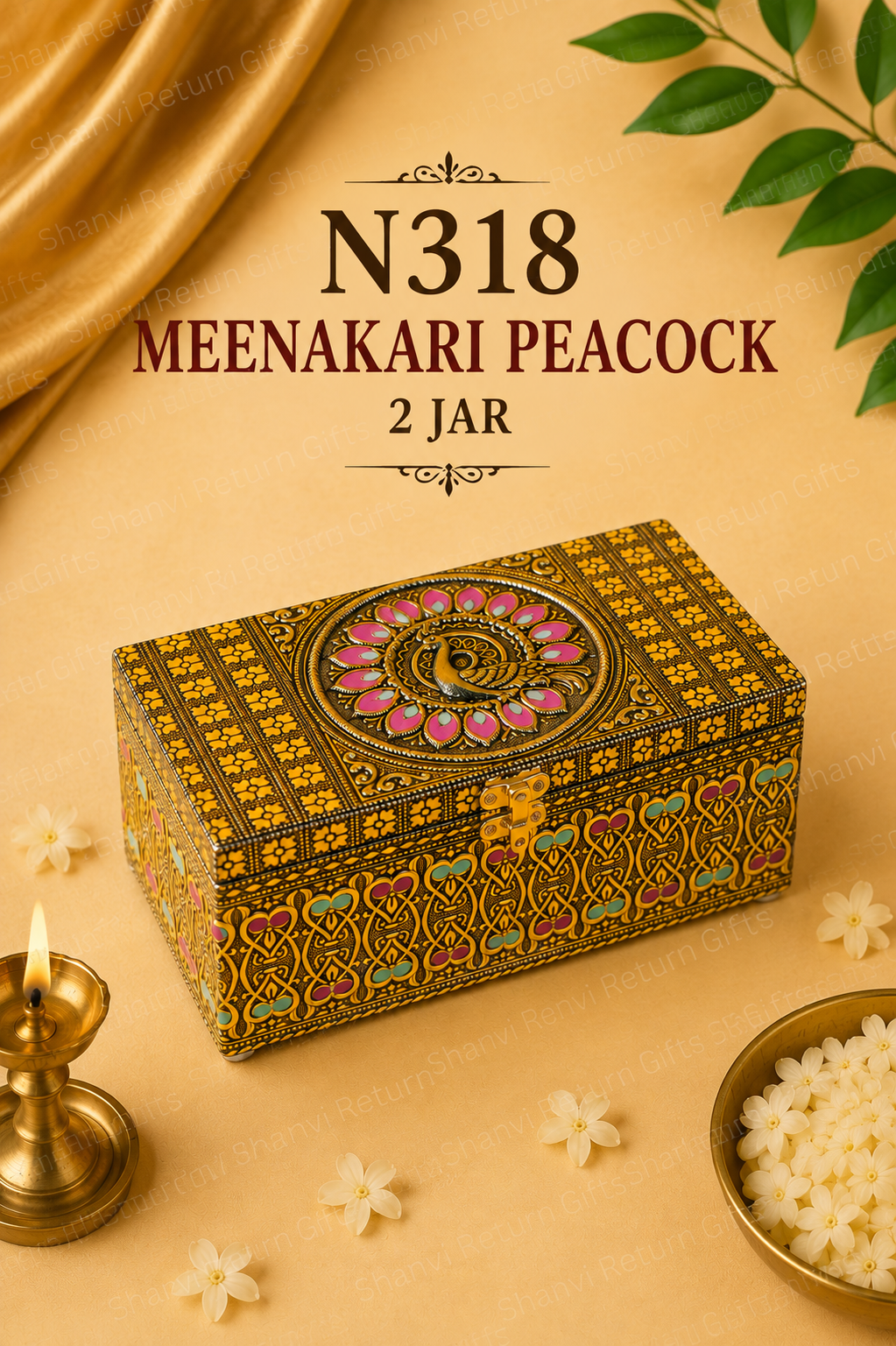 Meenakari Peacock 2 jar