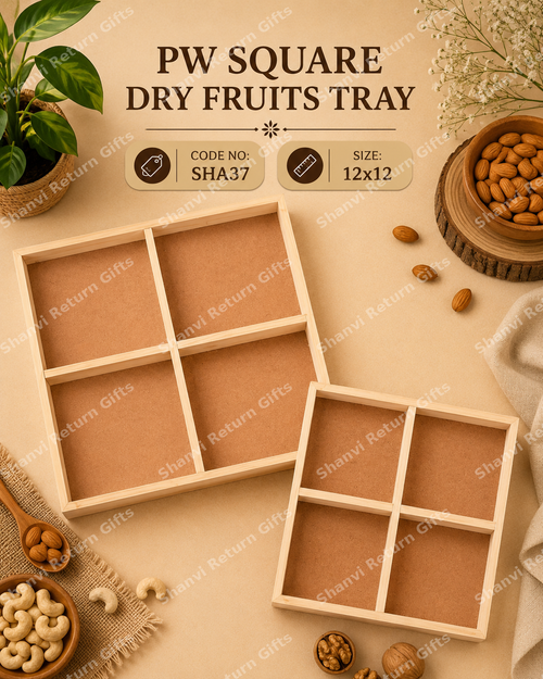 Pinewood Square Dry fruits Tray 12*12