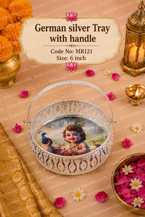 German Silver Tray With Handle