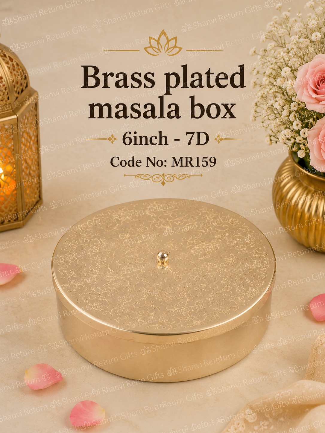 Brass Plated Masala Box