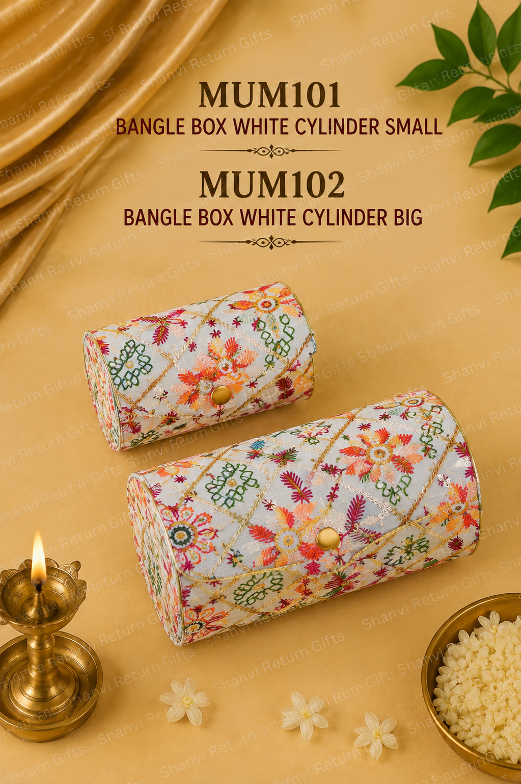 Bangle Box White Cylinder