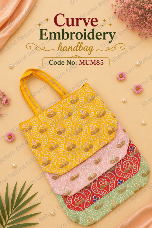 Curve Embroidery Handbbag
