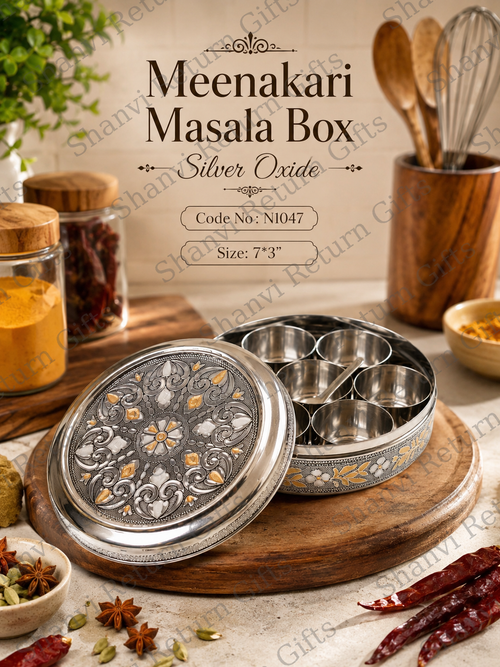 Meenakari Masala Box Steel Oxide