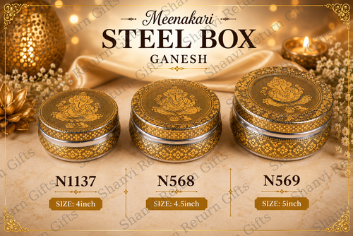 Meenakari Steel Box Ganesh
