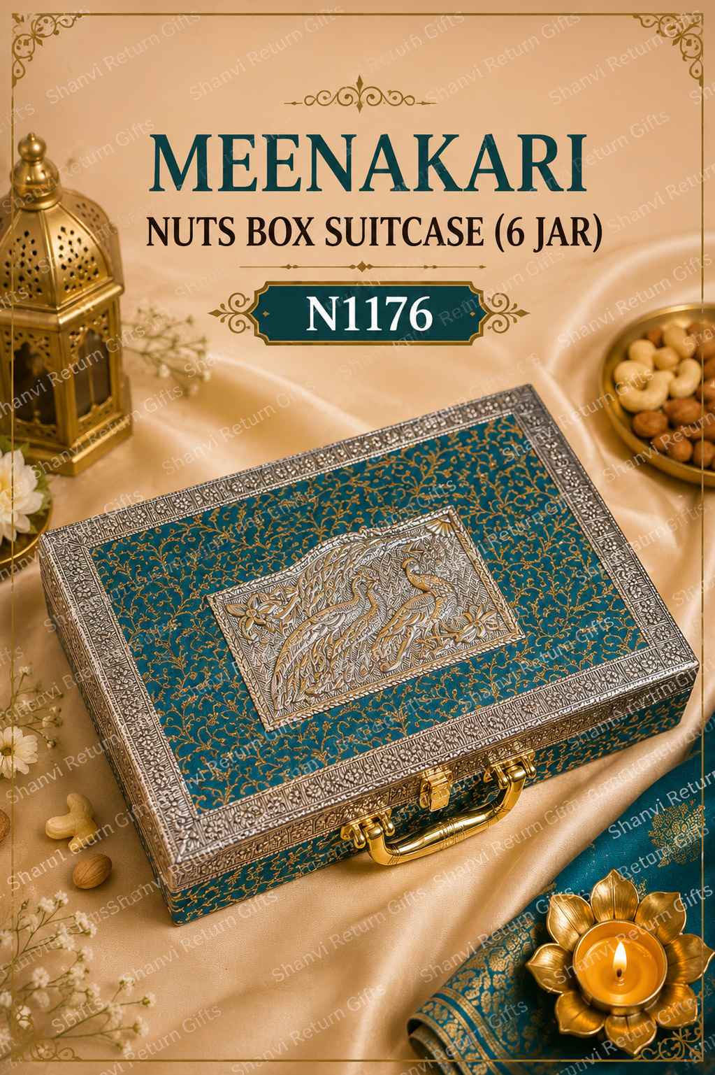 Meenakari Nuts Box Suitcase 6jar