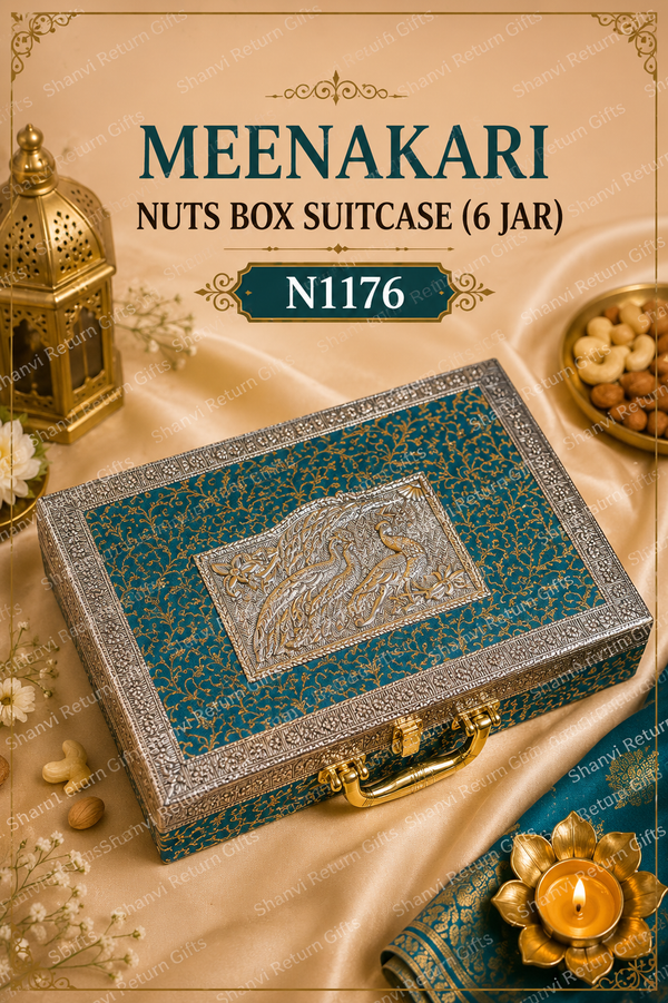 Meenakari Nuts Box Suitcase 6jar
