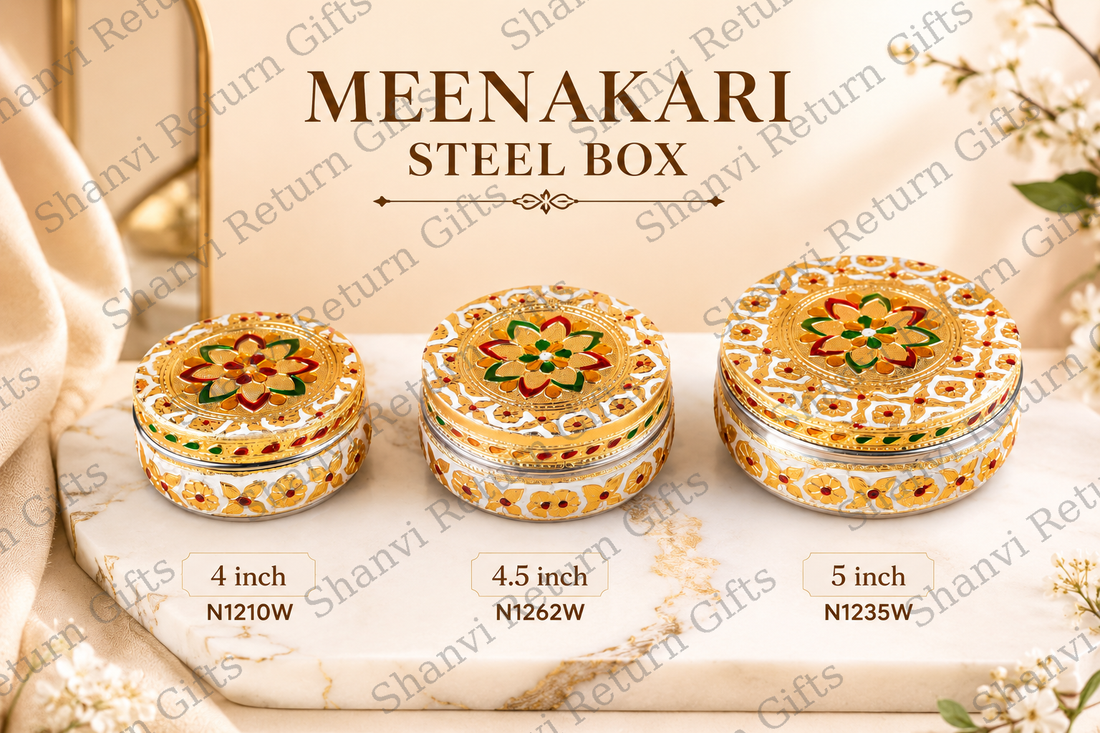 Meenakari Steel Box Colour Flowers
