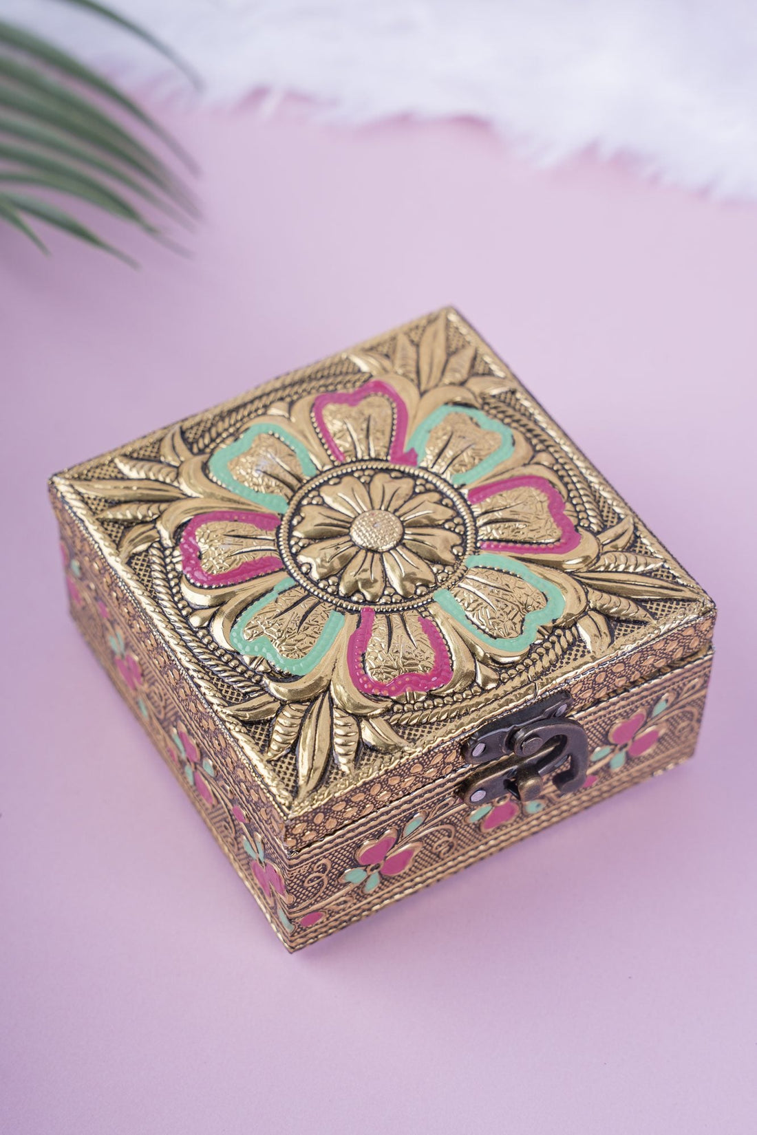 Meenakari Flower Jewel Box