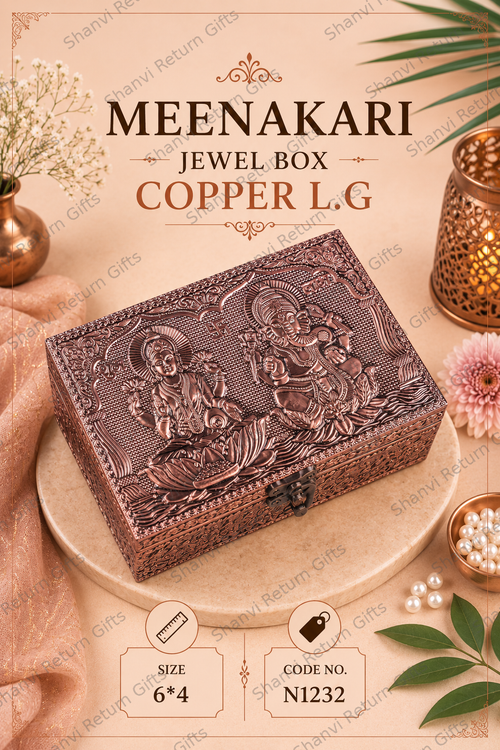 Meenakari Jewel Box Copper Lakshmi Ganesh