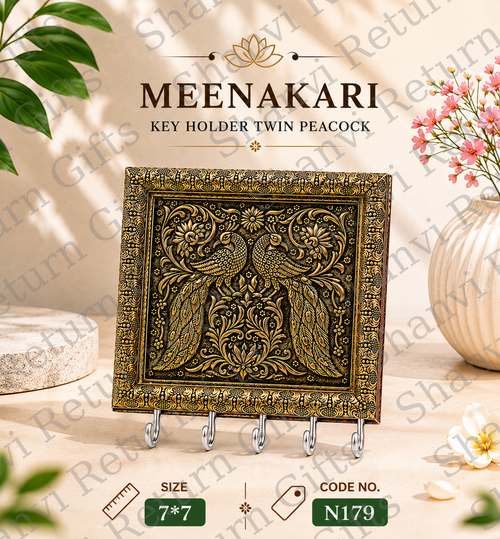 Meenakari Key holder Twin peacock 7*7