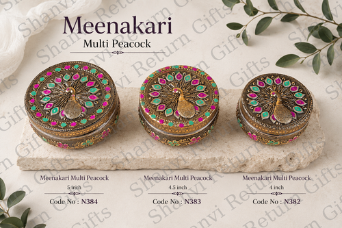 Meenakari Multi Peacock Box