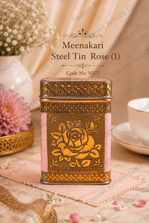 Meenakari Steel Tin Rose