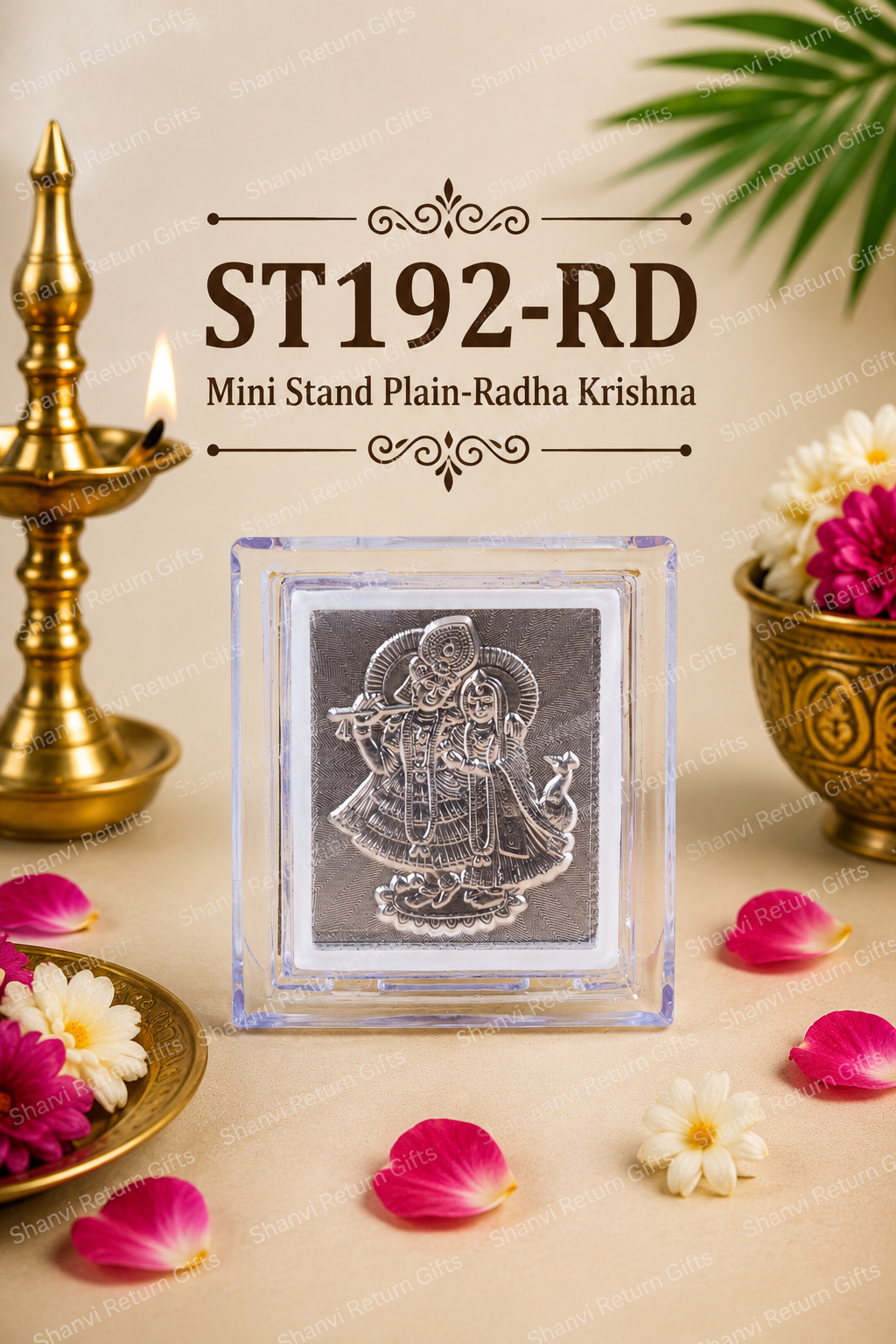 Mini Stand Plain-Radha Krishna