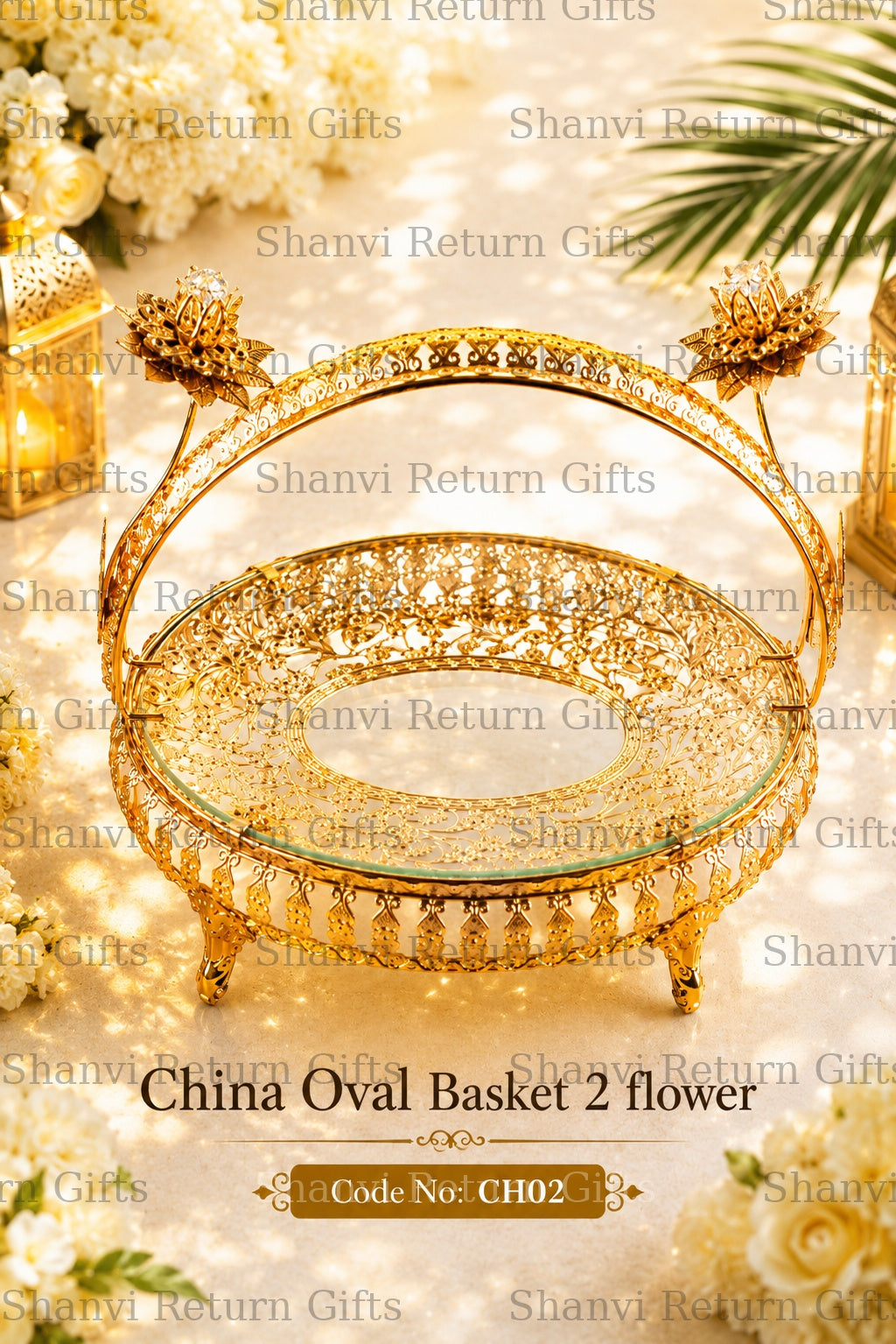China Oval Basket 2 Flower