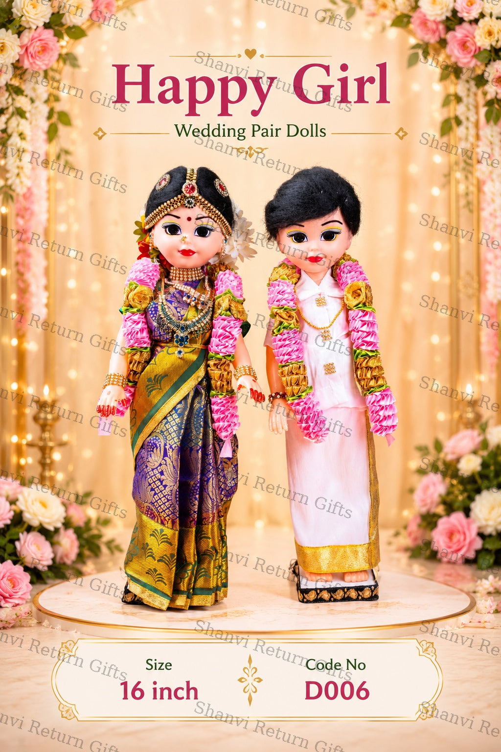Happy Girl Wedding Pair Dolls