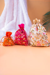 Flower embroidery potli 5