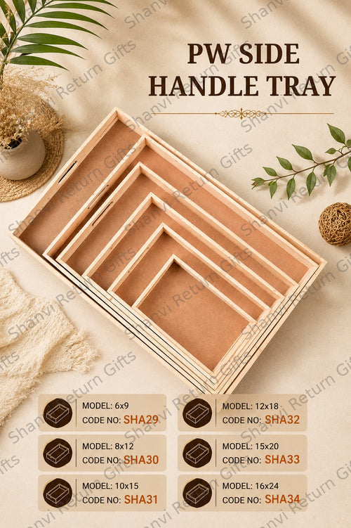 Pinewood Side Handle Tray