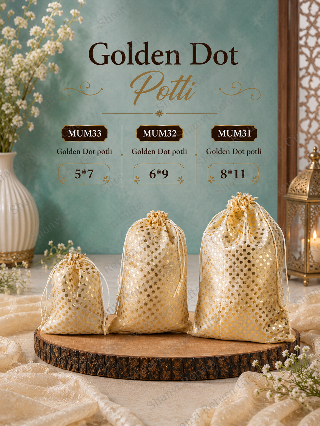 Golden Dot potli