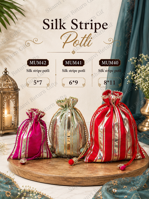 Silk stripe potli