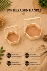 Pinewood Hexagon Tray with Handle 1
