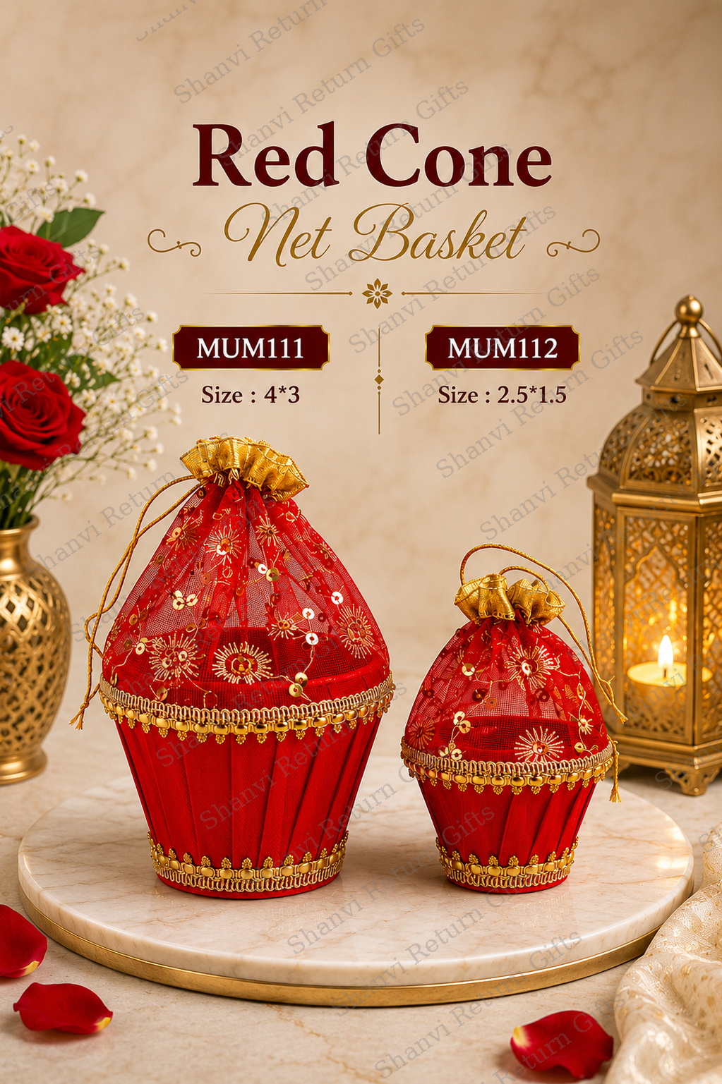 Red Cone Net Basket