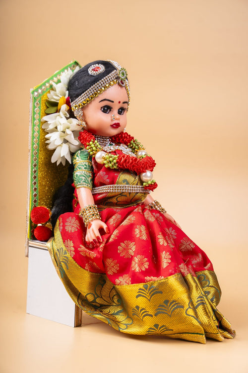 Ahana Seemantham 1 Sitting Doll 1 Standing Doll + Miniature