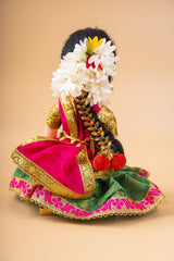 Rosy Half Saree Sitting Down Postion 7