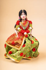 Barbie Half Saree Sitting In Sofa 4