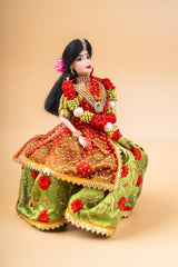 Barbie Half Saree Sitting In Sofa 5