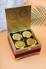 Meenakari Velvet Box – 4 Jar 3