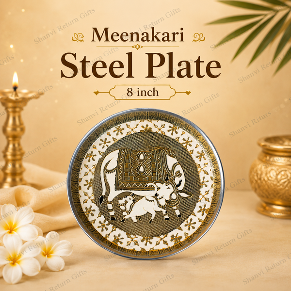 Meenakari Steel plate 8inch