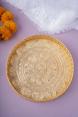 German Silver Tray Gold Embossed 3