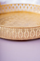German Silver Tray Gold Embossed 5