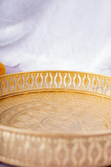German Silver Tray Gold Embossed 6