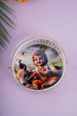 German Silver Tray With Handle 2