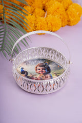 German Silver Tray With Handle 4