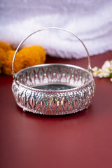 German Silver Tray With Handle 6