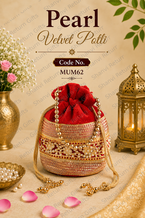Pearl Velvet Potli