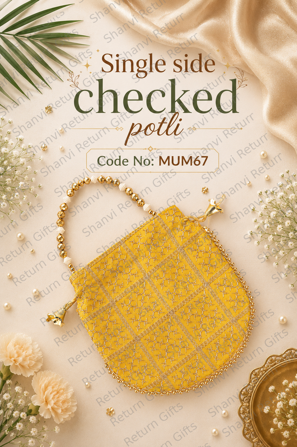 Single-side Checked Potli