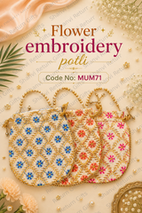 Flower Embroidery Potli 1