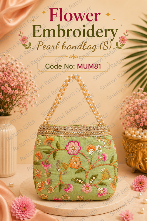 Flower Embroidery Pearl Handbag(S)