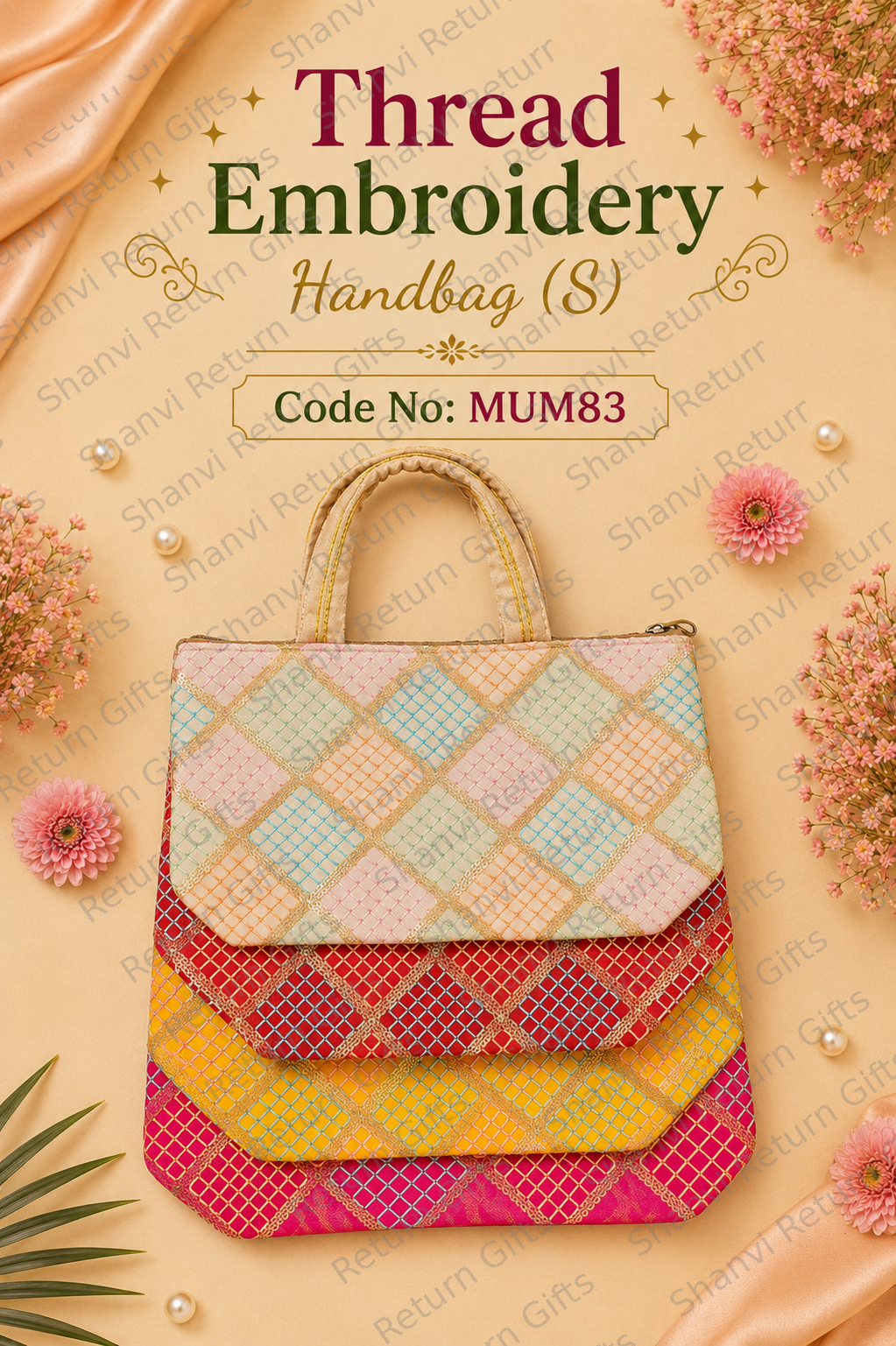 Thread Embroidery Handbag (S)