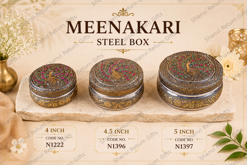 Meenakari Steel Box Peacock