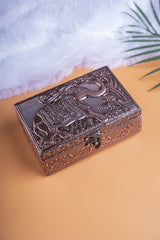 Meenakari Jewel Box Copper Elephant 4