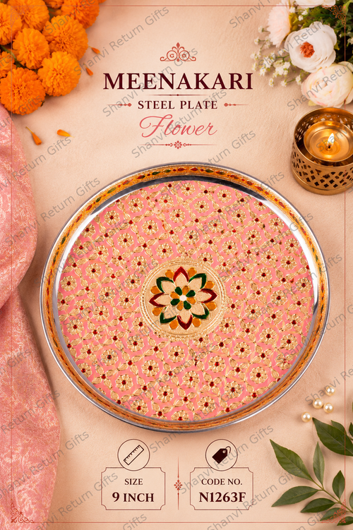 Meenakari Steel plate Flower