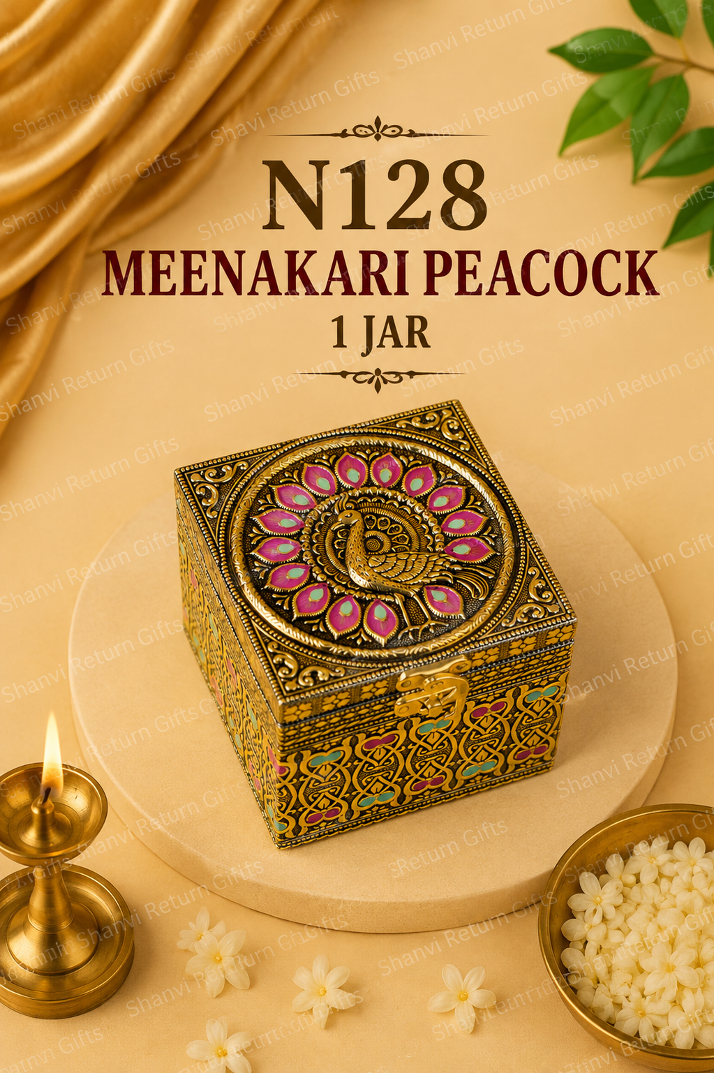 Meenakari Peacock 1Jar