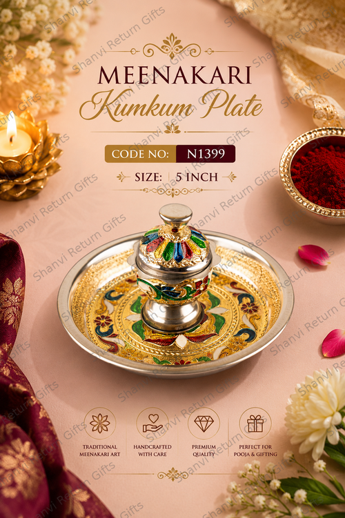 Meenakari  Kumkum plate 5inch