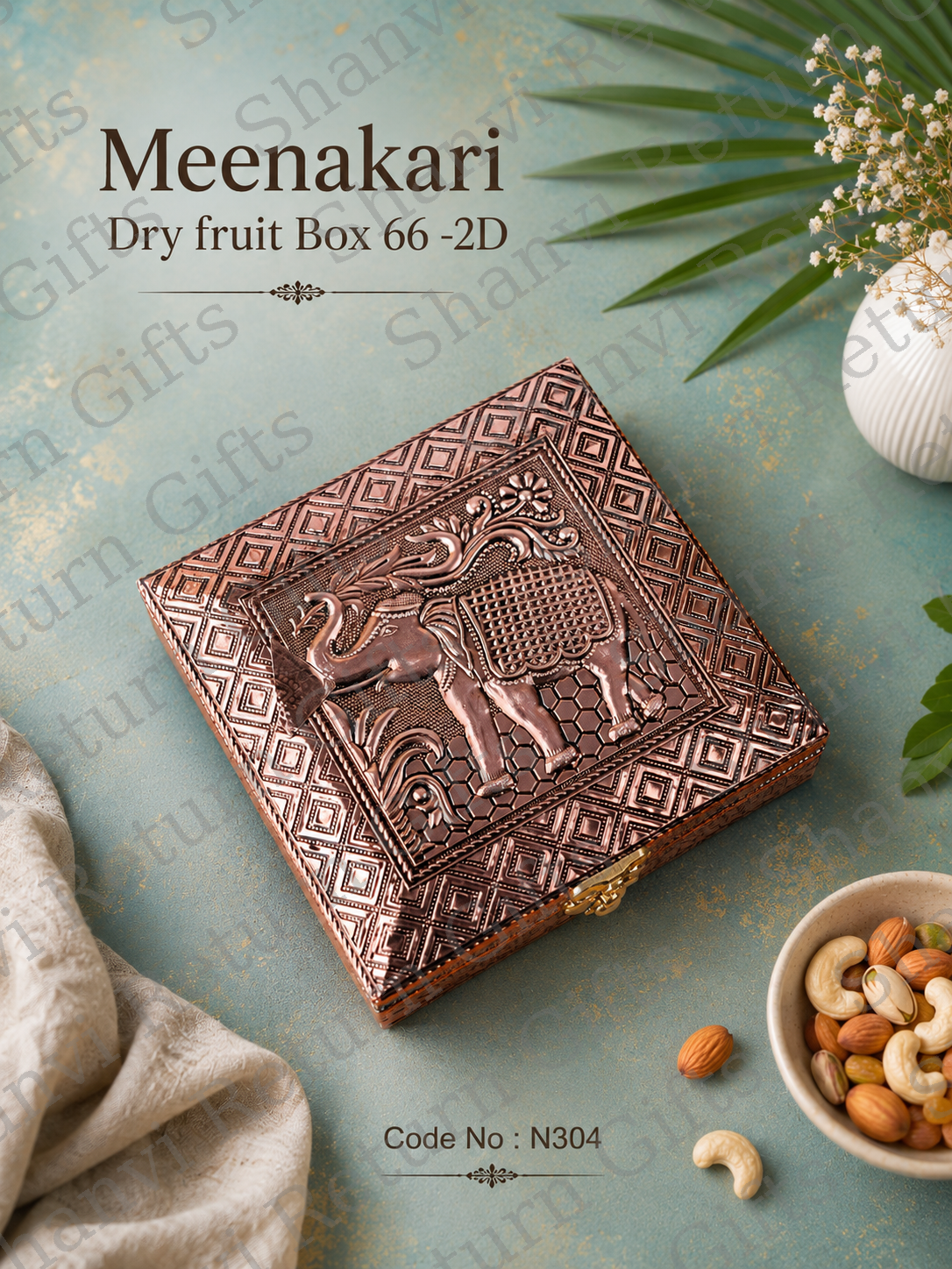 Meenakari Dry fruit Box 6*6 -2D