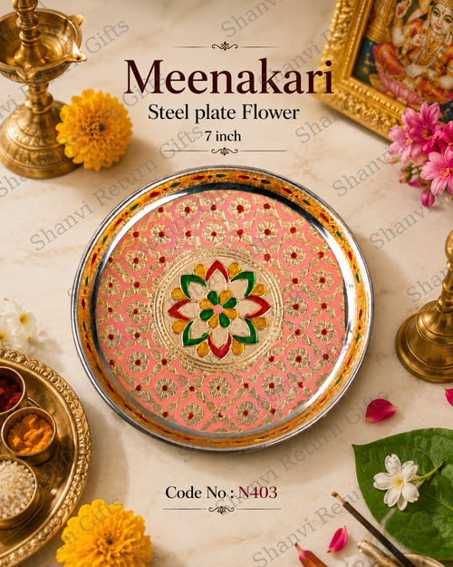 Meenakari Steel plate Flower 7inch